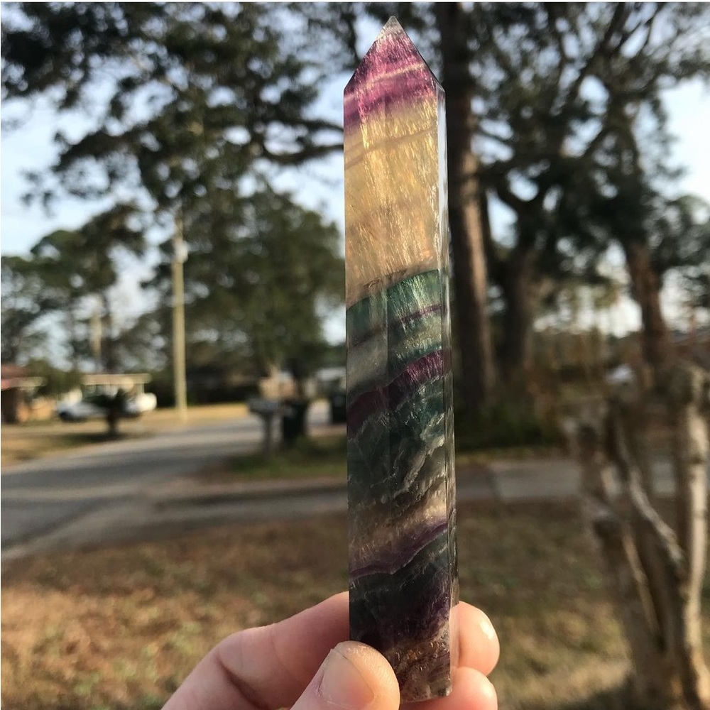 High Quality Rainbow Fluorite Tower